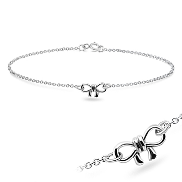 Cutie Bow Silver Anklet ANK-324